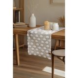 Hamur Punch Yıkanabilir Sofra, Masa, Salon, Mutfak ve Sehpa Masa Runner Point Bej - Bej - Beyaz - 150 x 40 cm