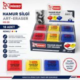 Hamur Silgi Pl Kutu Hs-20 18 Li Paket Çok Renkli