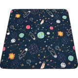 Hamur Space Oyun Matı Bebek Çocuk Halısı Uzay Lacivert Yenidoğan Yumuşak Aktivite Etkinlik Örtüsü - 150 x 150 cm