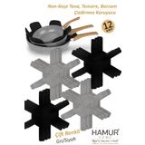 HAMUR Tencere Tava Borcam Koruyucu Çizdirmez Non Keçe 12'li Set Çizilmeye Darbeye Karşı Dayanıklı Koruma
