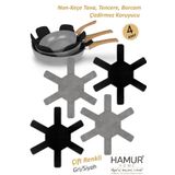 HAMUR Tencere Tava Borcam Koruyucu Çizdirmez Non Keçe 4'lü Set Çizilmeye Darbeye Karşı Dayanıklı Koruma