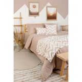 Hamur Yatak Runner Kırlent Seti Bohem Punch Panç Desen Yatak Örtüsü Line Bej - 80 x 230 cm