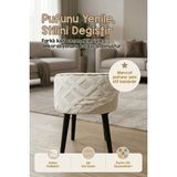 Hamur Yıkanabilir Puf Tabure Kılıfı Tak-Çıkar-Değiştir-Yenile Orta Sehpa Kılıfı 40X22 Mila Ekru - 40 x 22