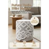 HAMUR Yıkanabilir Puf Tabure Kılıfı Tak-Çıkar-Değiştir-Yenile Orta Sehpa Kılıfı 40x43 Mila Gri