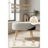 Hamur Yıkanabilir Puf Tabure Kılıfı Tak-Çıkar-Değiştir-Yenile Orta Sehpa Kılıfı 59X37X17 Meek Gri - 59 x 37 x 17