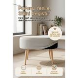 HAMUR Yıkanabilir Puf Tabure Kılıfı Tak-Çıkar-Değiştir-Yenile Orta Sehpa Kılıfı 59x37x17 Meek Gri