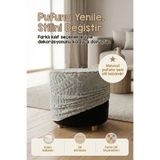 HAMUR Yıkanabilir Puf Tabure Kılıfı Tak-Çıkar-Değiştir-Yenile Orta Sehpa Kılıfı By Forest Gri
