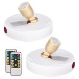 HAMVIDNE LED Spot Işığı, Pille Çalışan Resim Işıkları, İç Mekan, Uzaktan Kumandalı Puck Işıkları, Duvar Ekranı için Çubuk Spot Işıklar Dart Tahtası Boyama Sanat Eseri Vurgu-2 adet