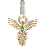 Hamza Yılmaz Jewelry Zümrüt Taşlı Anka Kuşu 14 Ayar Altın Kadın Charm Kolye Ucu - Standart