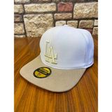 Hamze La Los Angeles Nakış Hip Hop Snapback Rapper Cap Şapka - 58 cm - Beyaz - Bej