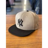 Hamze Ny Yankees Nakışlı Bej Hiphop Snapback Rapper Basket Cap Şapka