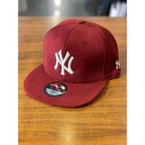 Hamze Ny Yankees Nakışlı Hip Hop Snapback Rapper Basket Cap Şapka - 58 cm - 604-Bordo