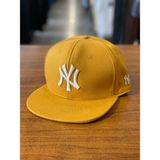 Hamze Ny Yankees Nakışlı Hip Hop Snapback Rapper Basket Cap Şapka - 58 cm - Hardal