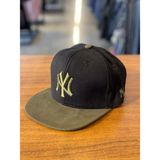 Hamze Ny Yankees Nakışlı Unisex Hip Hop Snapback Rapper Basket Cap Şapka - 58 cm - Siyah - Haki