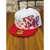 Hamze Ny Yankees New York Hip Hop Snapback Rapper Şapka Cap - 56 - 57 cm - Beyaz