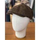 Hamze Peaky Blinders Tarz İngiliz Model Balıksırtı Desen Kaşe Kumaş Kasket Şapka Kırmızı Kahverengi