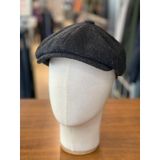 Hamze Peaky Blinders Tarz İngiliz Model Balıksırtı Desen Kaşe Kumaş Kasket Şapka Siyah