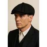 Hamze Peaky Blinders Tarz İngiliz Model Kaşe Kumaş Kasket Şapka Siyah