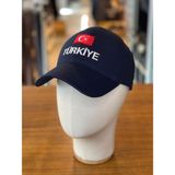 Hamze Türkiye Bayrak Nakışlı Unisex Pamuklu Cap Şapka - Lacivert - Standart