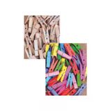 han collection Kıds Ahşap Mandal Renkli Ve Doğal Küçük 30 + 30 Lu Kk161