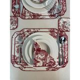 Han Deco Bordo Vintage Amerikan Servis %100 Duck Keten Premium Kumaş - 30 x 40