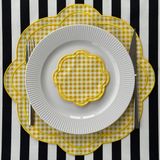 Han Deco Sarı Pötikare Amerikan Servis ve Bardak Altlığı - 35 x 35