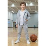 han elegant 2 li Fermuarlı Smaç Basketboll Baskılı Erkek Çocuk Alt Üst Eşofman Takımı