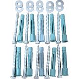 Han-Er Klima Dış Ünite Tuğla Dübel+Vida Seti | Dübel: 12×80 mm | Trifon Vida: 8X80 mm | 10’lu Paket