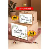 HAN Etiket - İsimli Çeyiz Kolisi Etiketi - Kendinden Yapışkanlı - 10 A3 + 10 A4 Ebat - Han Tasarım 111-A3-A4