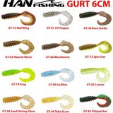Han Fish Gurt 6cm 8 Adet Orak Kuyruk Silikon Yem - GT-56 Boru Kurdu