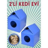 Han Plus 2'li Plastik Kedi Evi, Sokak Hayvanları Için Kedi Evi - Mavi