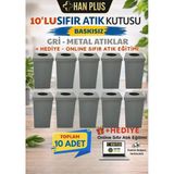 Han Plus Geri Dönüşüm Kutusu - Baskısız 10'lu Set (Gri - Metal Atıklar) + Online Sıfır Atık Eğitimi