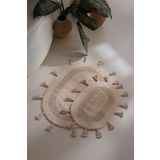 Hana %100 Pamuk Banyo Paspası Bej 40x60+60x90