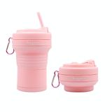 HANARA Yeniden Kullanılabilir Silikon Pipetli Katlanabilir Kahve Fincanları, 18 oz / 550 Ml |Seyahat, Kamp, İş İçin Mükemmel | Bpa-Free, Sızdırmaz, Mikrodalga Güvenli ve Bulaşık Makinesinde