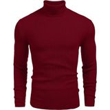 Hanclo Balıkçı Yaka Erkek Triko Boğazlı Kazak - Bordo - XL