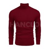 HANCLO Bordo Balıkçı Yaka Erkek Triko Boğazlı Kazak
