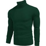Hanclo Erkek Boğazlı Slim Fit Triko Kazak – Basic Esnek Kışlık Model - Haki - XS