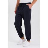 Hanclo Unisex Scuba Şardonlu Kumaş Oversize Eşofman Altı - Siyah