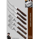 Hand Craft Serisi Steak Et Bıçağı Çatalı 6 Lı Set Mutfak Bıçak Seti (Mtf-060)