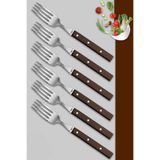 Hand Craft Serisi Steak Et Yemek Kahvaltı Çatalı 6 Lı Set Mutfak Bıçak Günlük Kullanım (Mtf-061)