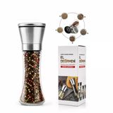Hand Grınder Büyük Cam Hazneli - Krom Kaplama Pls.kapaklı Tuz - Baharat Öğütücü (5224)