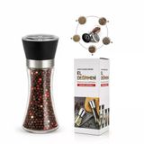 Hand Grinder Büyük Cam Hazneli - Pls.kapakli - Krom Belli Tuz - Baharat Öğütücü (5047)