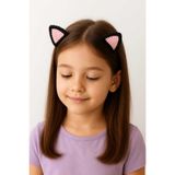Hand Mother's Since 2024 Kedi Kulağı Model Çocuk Saç Aksesuarı Handmade 2'li Çıt Çıt Toka Örgü % 100 Cotton Organik Toka