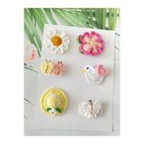 Hand Mother's Since 2024 Saçsız Bebek Tokası 6'lı Klips Handmade %100 Cotton Antialerjik Niş Baby Aksesuar (0-3Yaş)