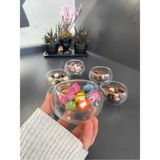 Handanca 6'lı Çift Cidarlı Mini Sosluk, Lokumluk, Drajelik, Kahve Yanı Ikram Tabağı Çerezlik Sunumluk Glrshop - Altın - Seçenek 1
