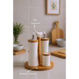 Handanca Fiago Bambu Standlı Yağlık Sirkelik Tuzluk ve Biberlik - Seçenek 1