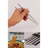 Handanca Metal Chopstick Paslanmaz Çelik Çin Çubuğu 5'li Set Yemek Çubukları - Seçenek 1