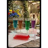 Handanca Remas Damalı Ayaklı Kristal Kahve Yanı Flüt Bardak 140ML - Seçenek 1 - Ahşap - Bej