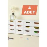 Handanca Tidy 4 Adet Mini Çekmece Organizer 3 Çekmeceli Çok Amaçlı Düzenleyici -Takı Hobi Aksesuar Organizeri - Ahşap - Bej - Siyah