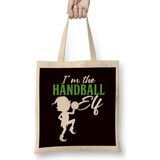 Handball Elf Handballer Ball Sports Coach Team Trainer Game Bez Çanta Uzun Saplı - Açık Bej - 40 X 40